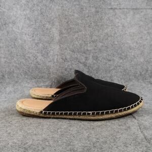 Brash Shoe Women 8.5 Mule Slip On Flat Espadrille Casual Black Comfort Round Toe